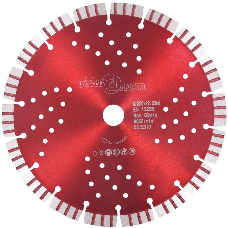 

Disco de Corte de Diamante con Turbo y Agujeros Acero 230 mm - Vidaxl