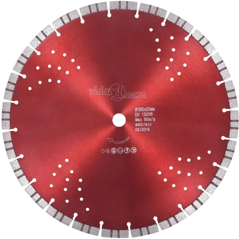 

vidaXL Disco de Corte de Diamante con Turbo y Agujeros Acero 350 mm 20 mm