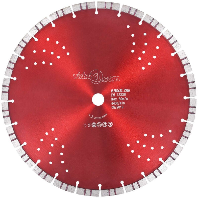 

Disco de Corte de Diamante con Turbo y Agujeros Acero 350 mm 22,23 mm - Vidaxl
