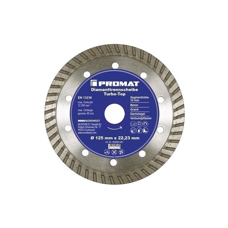 

Disco De Corte Diamantado Dim. 125 Mm Perforacin 22,23 Mm