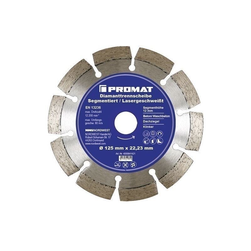 

Disco De Corte Diamantado Dim. 125 Mm Perforacin 22, 23 Mm