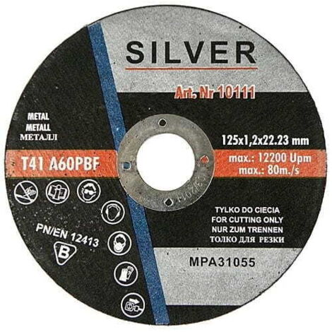 DISCO DE CORTE DE METAL 125 x 10 x 222 mm
