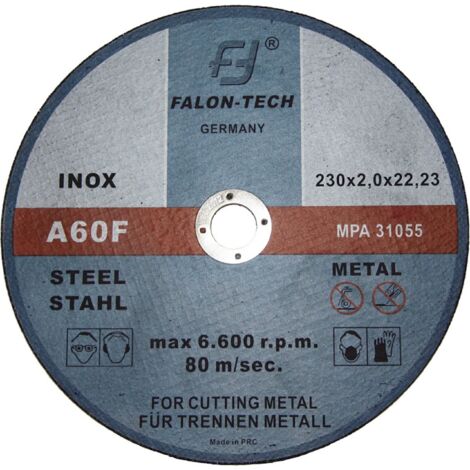 DISCO DE CORTE DE METAL 230 mm 2,0 mm 22,23 mm