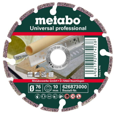 Disco de corte Diamond-UP, Ø76x10 mm para amoladora Metabo