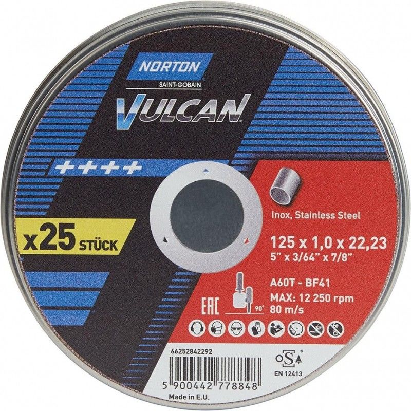 

Disco de corte Dose 25x Vulcan Inox 125x10mm