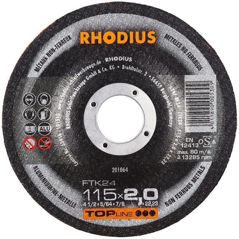 

Disco de corte FTK24 115 x 2,0mm acodado (por 25) - Rhodius