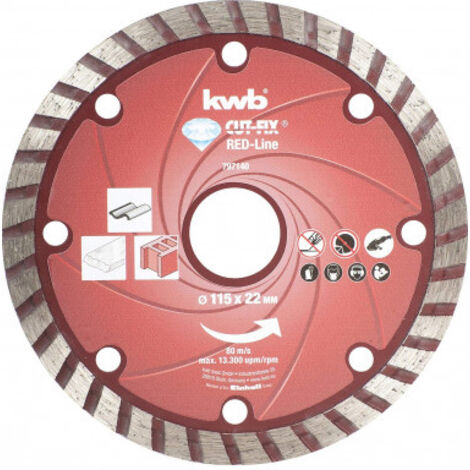 Disco de corte kwb cut-fix 115 mm diámetro 7 mm segmento