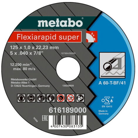Disco de corte Metabo flexiamant super 125 mm 1 mm espesor