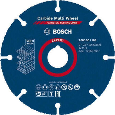 Disco de corte multi rueda de carburo experto, 125 mm, 22.23 mm
