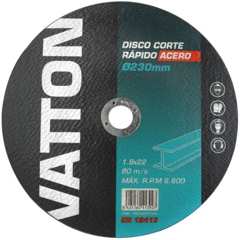 Disco de Corte para Acero/Inox 230x1.9mm VATTON: Rendimiento Profesional