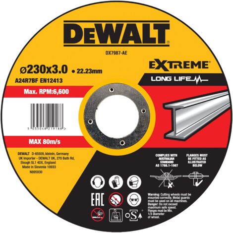 Disco de corte para metal 230 x 3 x 22.23mm Dewalt DX7987-AE