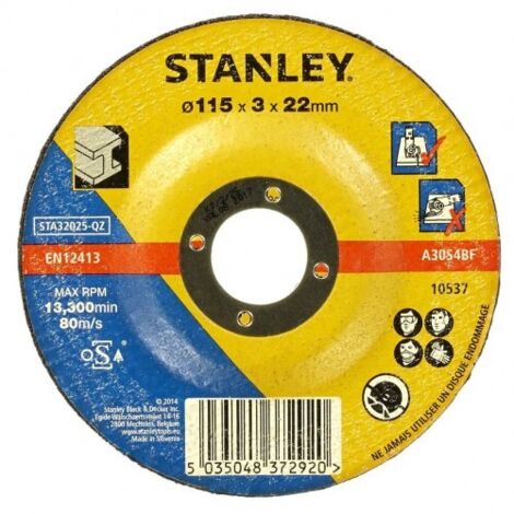 DISCO DE CORTE PARA METAL D. 115 MM - STANLEY BLACK & DECK
