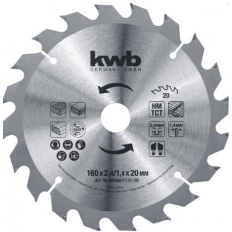 Disco de corte para sierra circular HM D.300 x 30 - 48Z KWB