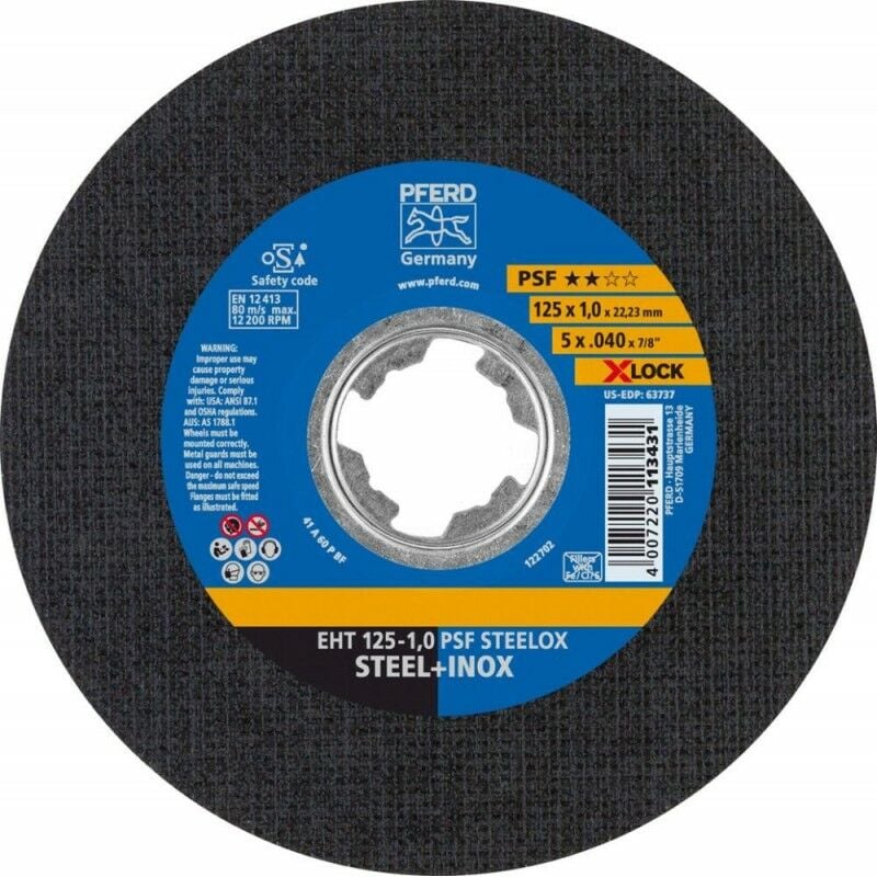 

Disco de corte PSF X-LOCK STEELOX 115x16mm Pferd