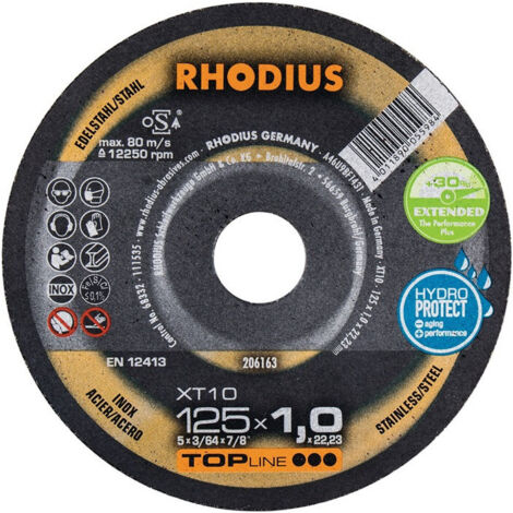 Disco de corte Rhodius xt10 230 mm 1.9 mm alta velocidad