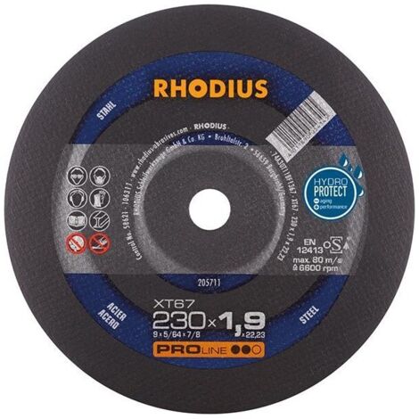 Disco de corte Rhodius xt67 230 mm 1.9 mm