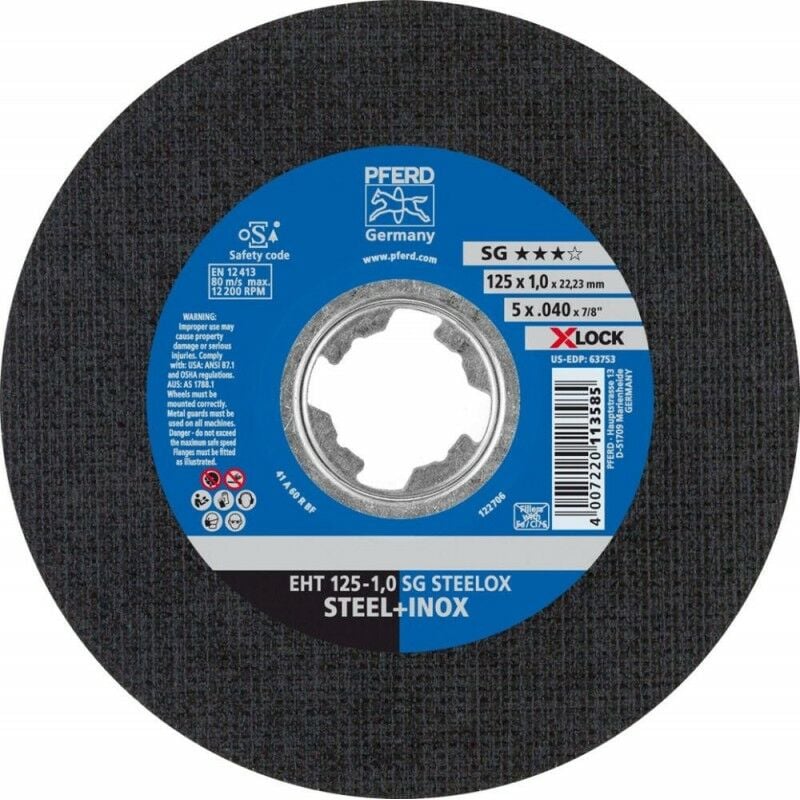 

Disco de corte SG X-LOCK STEELOX 115x24mm Pferd