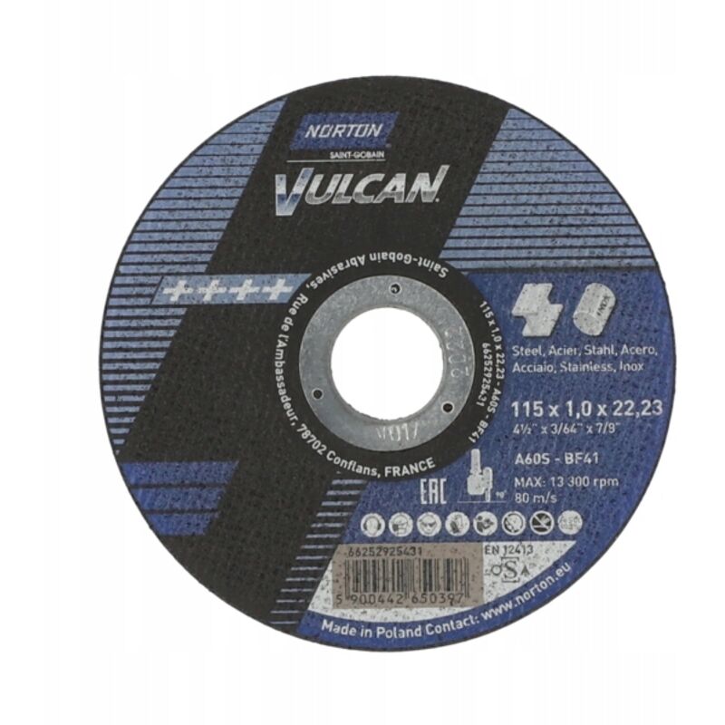 FP - Disco de corte Vulcan Acero/Inox curva 115x10