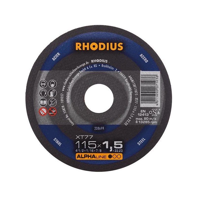 

Disco de corte XT77 115 x 1,5mm - Rhodius