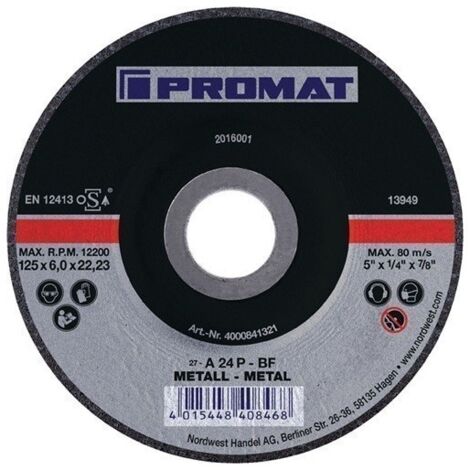 Disco De Desbaste D 115 X Gr 6 Mm Acodado Acero Perforacion