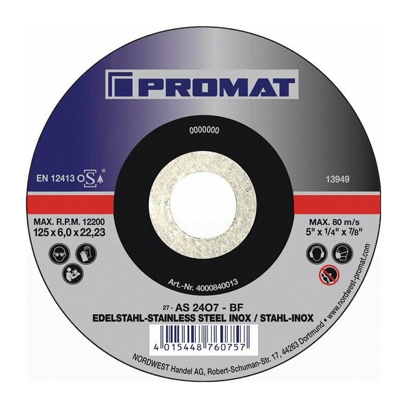 

Disco para vencer a D115XS6MM Universal Perforación universal 22.23 mm Promat (por 10)