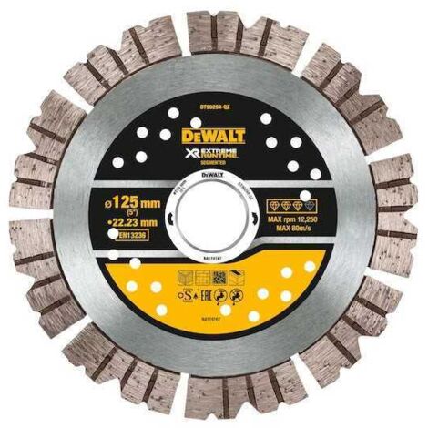 Disco de desbaste DeWALT DT90294-QZ para amoladora angular, diámetro de 125 mm, grosor de 2.6 mm, compatible con materiales duros como piedra, cerámica y vidrio, paquete de 1 pieza.