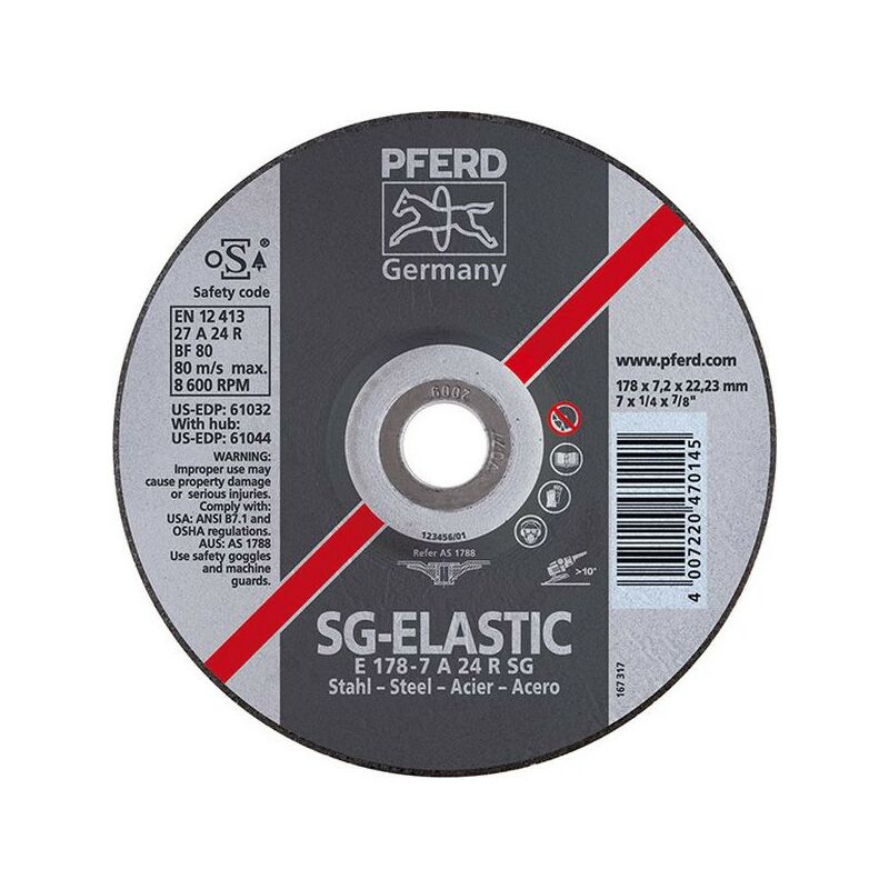 

Disco de cizallar SG-ELASTIC para el mecanización del acero, Ø x Espesor : 125 x 4,1 mm, Modelo acodado, Velocidad máx. 12200 tr/mn