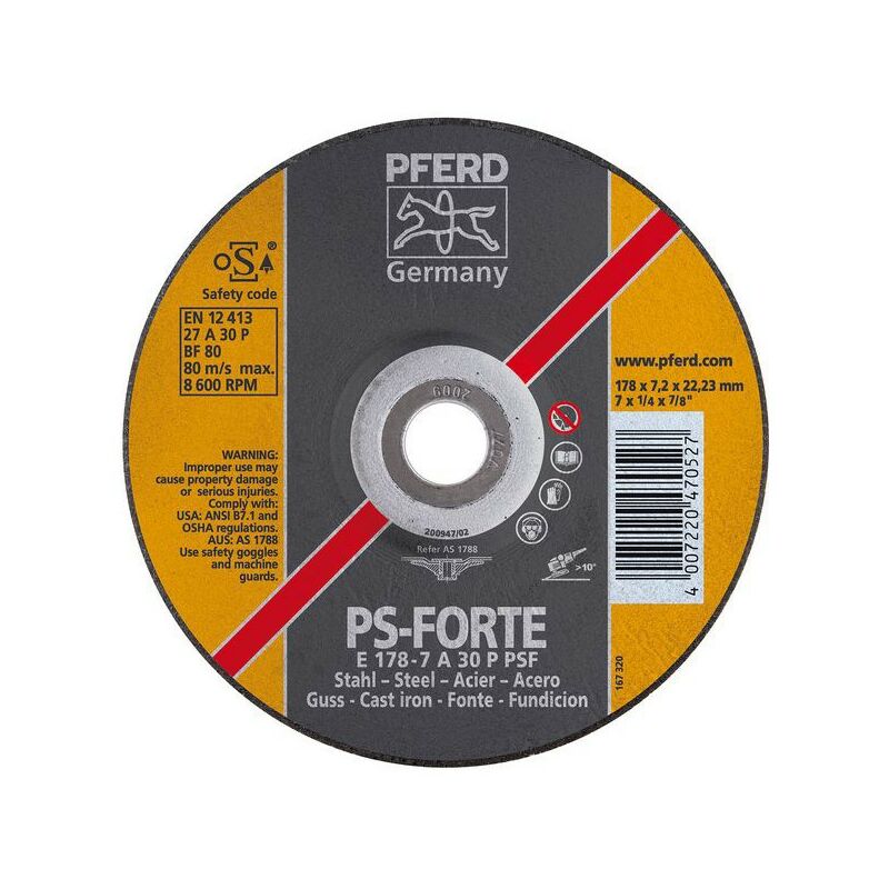 

Disco de cizallar PS-FORTE para el mecanización del acero y del hierro fundido, Ø x Espesor : 230 x 8,3 mm, Modelo acodado, Velocidad máx. 6600 tr/mn