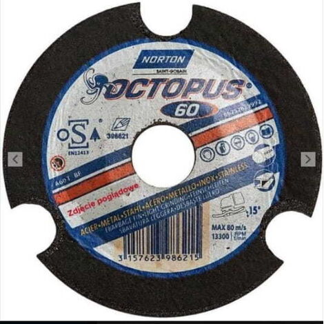 Disco de desbaste NORTON P60 OCTOPUS de 125 mm