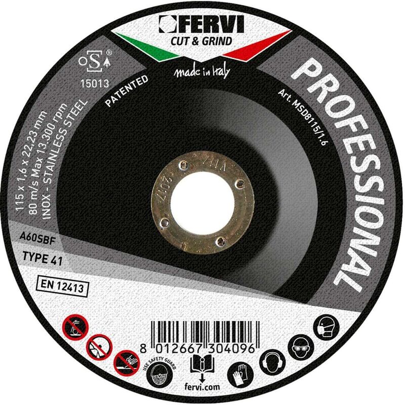 

DISCO DE DESBASTE PROFESIONAL Ø125x6,5x22 MM AQ MSD8125/6.5 - Fervi