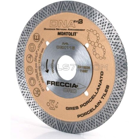 DISCO DE DIAMANTE 115 MM PARA GRES PORCELŽüNICO CERŽüMICA DURA MONTOLIT DNA CGX115