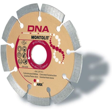 DISCO DE DIAMANTE 115 MM PARA HORMIGŽôN CONSTRUCCIŽôN GRANITE PŽôRFIDO PIETRAS DURAS MONTOLIT DNA LX115