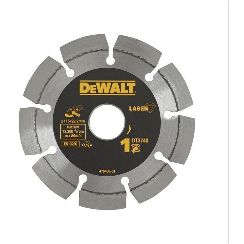 

DEWALT DT3740-XJ - Disco de diamante de alto rendimiento corte de materiales construcción/hormigón 115x22.2mm