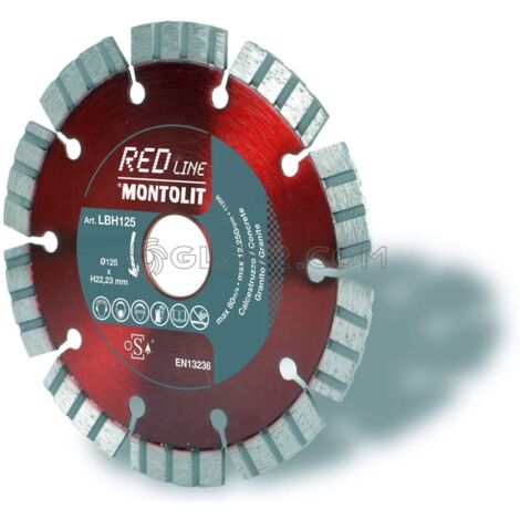 DISCO DE DIAMANTE 125 MM PARA HORMIGON GRANIDO PORFIDO PIEDRAS DURA MONTOLIT LASERMONT LBH125