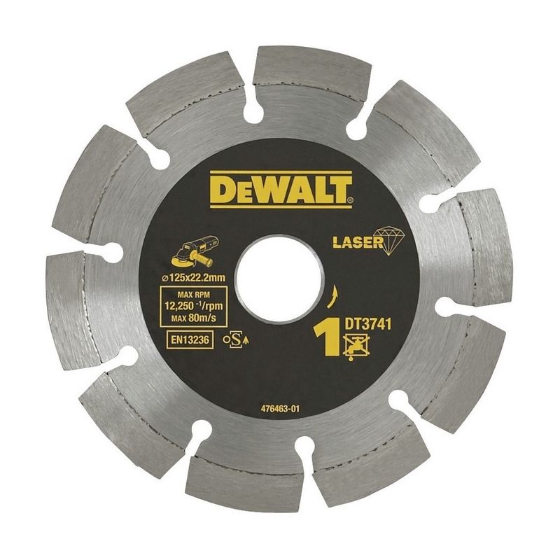 

DEWALT DT3741-XJ - Disco de diamante de alto rendimiento corte de materiales construcción/hormigón 125x22.2mm