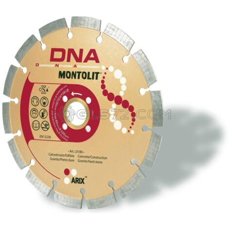 DISCO DE DIAMANTE 180 MM PARA HORMIGŽôN CONSTRUCCIŽôN GRANITE PŽôRFIDO PIETRAS DURAS MONTOLIT DNA LX180