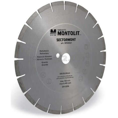 DISCO DE DIAMANTE 300 MM PARA REFRACTARIO MATERIALES ABRASIVOS GRANITO PORFIDO MONTOLIT SECTORMONT SR30021