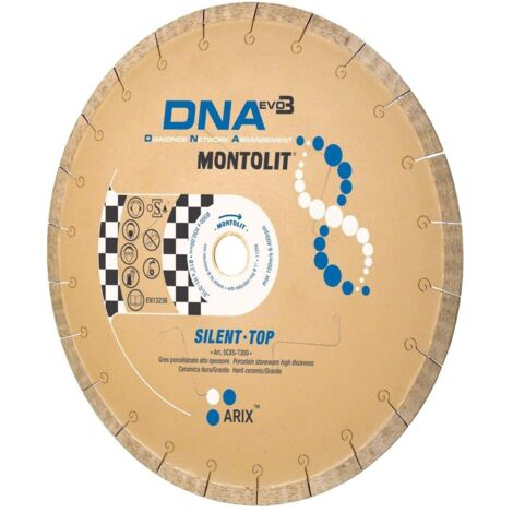 DISCO DE DIAMANTE 400 MM SILENCIADO PARA GRES PORCELŽüNICO CERŽüMICA GRANITO MONTOLIT DNA SCXS-T400