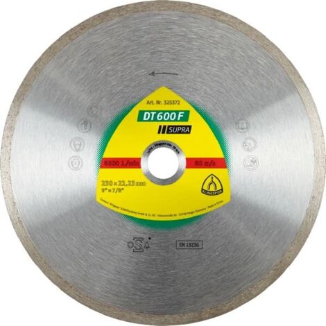 DISCO DE DIAMANTE COMPLETO KLINGSPOR 125 mm x 16 mm x 222 mm DT600F SUPRA PARA CERÁMICA