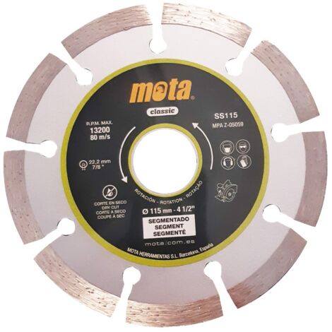 Disco de diamante corte en seco segmentado láser 115mm
