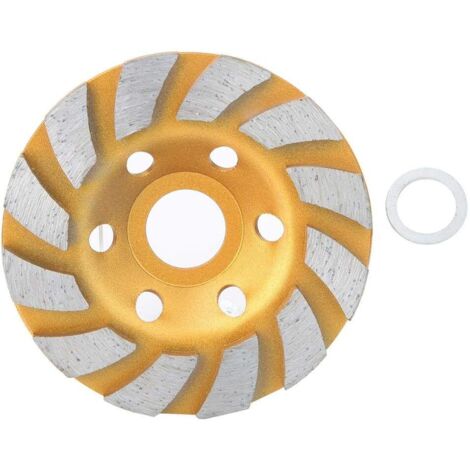 Disco de diamante de 4" para amolar hormigón y granito. Disco de diamante con forma de cuenco. Herramienta de amolado.