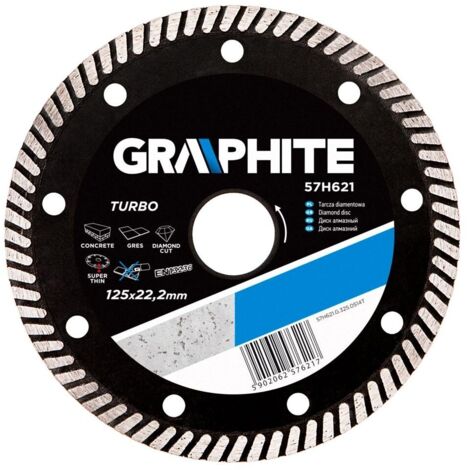 Disco de diamante de grafito de 125 mm - Turbo Superfino para hormigón y piedra