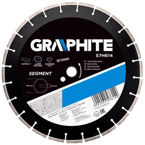 Disco de diamante de grafito de 350 mm para corte de asfalto, soldado por láser