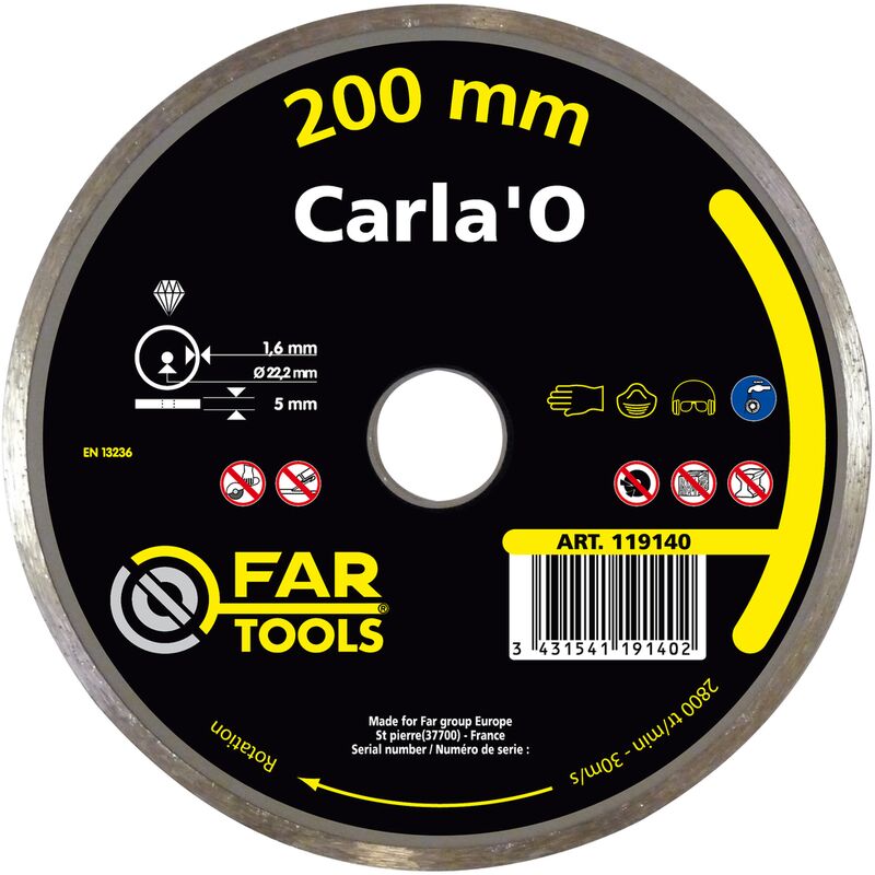 

Fartools - Disco de diamante Far Herramientas 'Carla'O HQ Cobalt' 20 cm