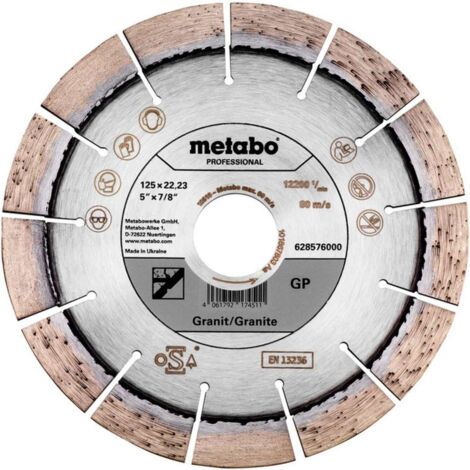 DISCO DE DIAMANTE GP 125MM 22,23MM 12MM - METABO