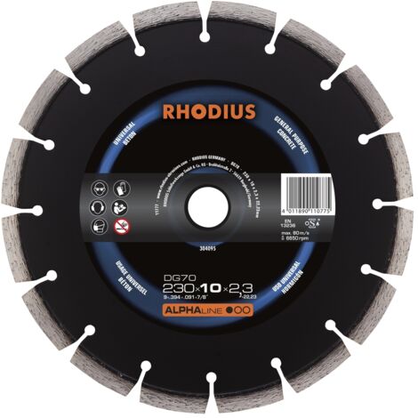 Disco de diamante Rhodius dg70 230 mm corte en seco y húmedo