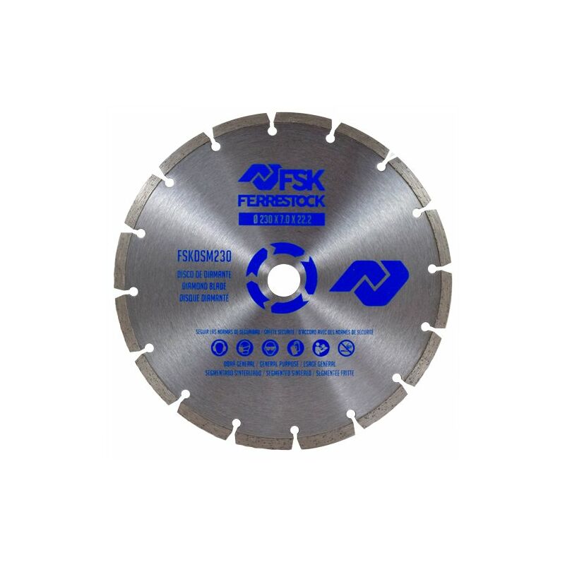 

FSKDSM230 Disco de diamante de corte segmentado sinterizado para amoladoras angulares de uso general en materiales de construcción y piedras