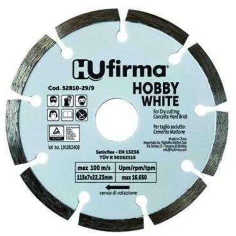 Disco de diamantes por sectores Hu-Firma Hobby Blanco Diámetro mm.115