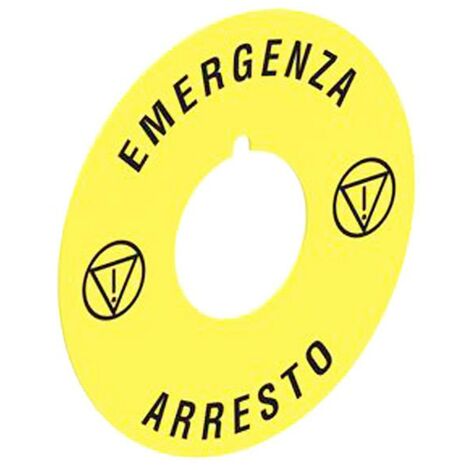 Disco de emergencia Lovato para botones de seta 60mm LPXAU114