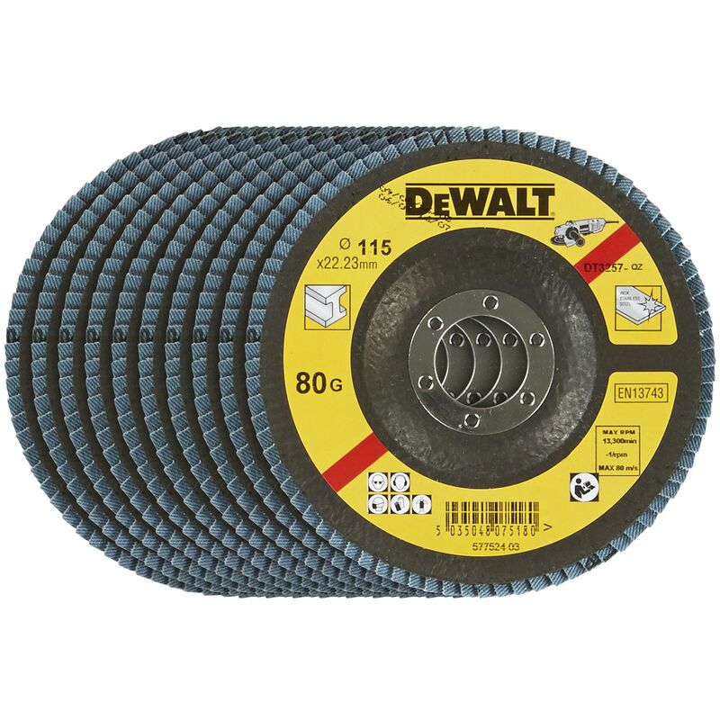 

DEWALT DT3257-QZ - Disco de láminas diámetro 115mm grano 80 cóncavo (10 ud)